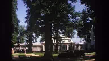 Denmark (1975): Video Panning Slowly Past A Large Building With Columns And A
