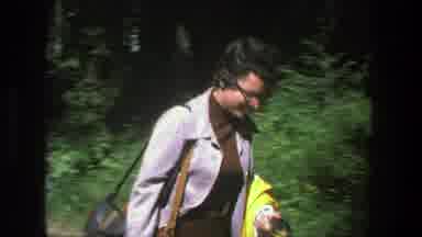 Denmark (1975): Ailing Girl Walking Alone In Forest With Yellow Jacket Morning