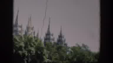 Wyoming (1951): Church Cathedral Rooftop Architecture Peaks Visible From Afar
