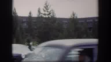 Wyoming (1951): View Of Cars In Parking Lot Trees And Building In Distance Car