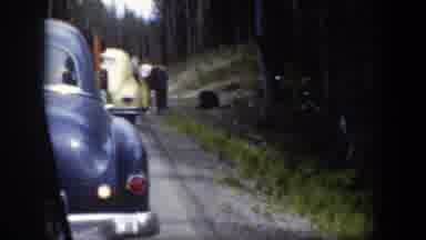 Wyoming (1951): A Group Of Vintage Yolks Wage Battle Cars Parked By The Roadside