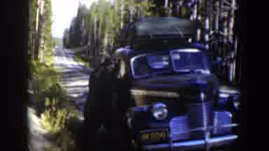 Wyoming (1951): Campers Stop Their Car To Take A Video Of The Beautiful Waterfall
