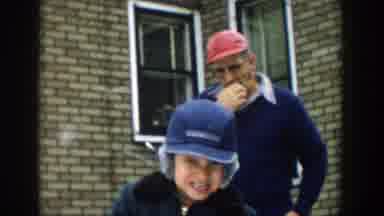 Michigan (1957): Boy And His Dad Are Having A Good Time In The Snow