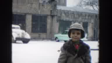 Michigan (1957): Happy Little Boy Moving To The Back Seat Of A Car So His Mom