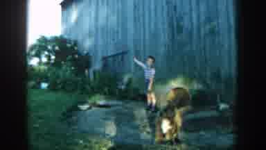Michigan (1957): Little Boy Playing With Dog Outside Bard