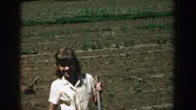 Michigan (1957): Young Women With Their Hoe Cultivate Their Fields In The Green On