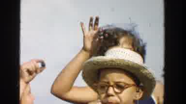 Michigan (1957): Two Kids With Blueberry Eat In The Field