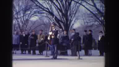 Washington DC (1960): Guard With Rifle Walking Down A Line In A Park