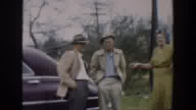 Cuba (1951): Old Friends Meet In Front Of A Vintage Car On A Windy Day
