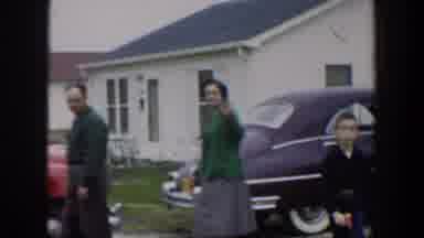 Cuba (1951): Couple Waving Before Getting Into A Red Car