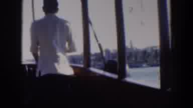 Cuba (1951): Ship Captain Watching While Arriving At The Coast In A Beautiful City