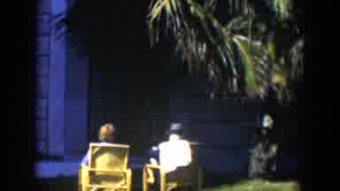 Cuba (1951): Couple Conversation Outdoors Tranquility Green Tree Mansion Wall