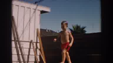North Hollywood California (1962): Kids Walking Towards A Pool And Trying To Make