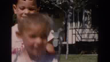 North Hollywood California (1962): Two Young Kids Playing On The Swing