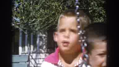 North Hollywood California (1962): View Of A White House Green Tree And Blue Fence