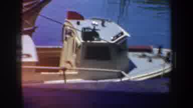 San Francisco California (1957): Dock With Multiple Boats Has A Man On A Ladder