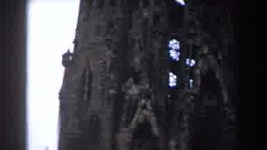BARCELONA SPAIN-1959: Staring Up Towards The Sky To View Old Ruins Of A Building