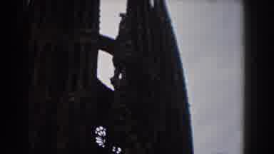BARCELONA SPAIN-1959: The Sagrada Família Silhouette Seen From the Square