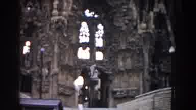 Barcelona Spain (1959): Camera Pans Down And Across The Edifice Of The Enormous