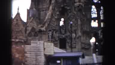 Barcelona Spain (1959): Just One Side Of A Historic Church in Barcelona