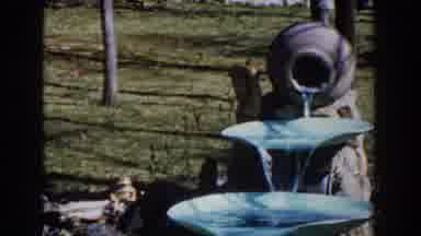 Michigan (1959): Truly Beautiful Fountain Bird Bath Sculpture At Garden Park Near