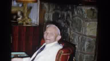 Michigan (1959): Old Grandpa Laughing Sit Room House Couch Filming Glasses Funny