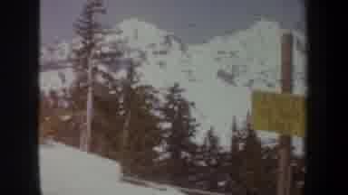 Oregon (1957): View Of Snow Covered Mountains And Green Trees On A Sunny Day