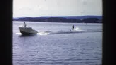 Wisconsin (1958): Two People Enjoying In Water Boat In Small River Or Lake