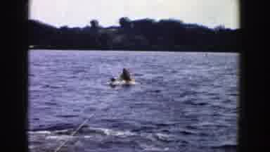 Wisconsin (1958): A Person Doing Water Skiing Trying To Balance Himself By Holding
