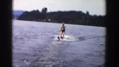 Wisconsin (1958): A Man Skis On Water While Holding A Rope To Aid Speed