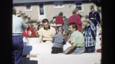 Wisconsin (1958): Large Group Eating And Drinking At Garden Party Vintage Clothing