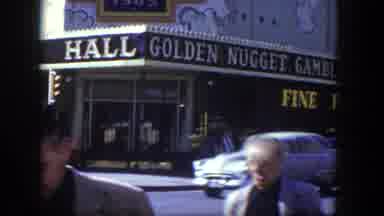 Las Vegas Nevada (1954): Well Dressed People Walking At The Street Nearby Golden