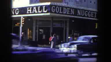 Las Vegas Nevada (1954): View Of Brown And Yellow Golden Nugget Sign On A Sunny