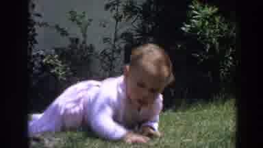 North Hollywood California (1964): Blond Hair Crawling Baby Making A Cute Face
