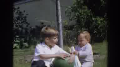 North Hollywood California (1964): Older Brother Kisses And Hugs His Beloved Baby