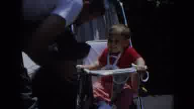 North Hollywood California (1964): Babies Summer Outing Playing With Poodle In The