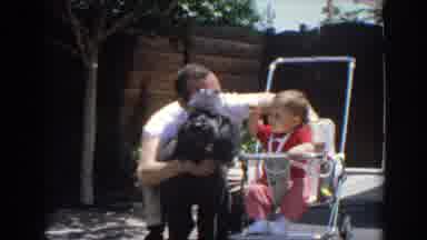 North Hollywood California (1964): A Father Plays With His Kid Who Is Trying To