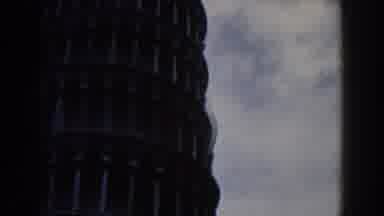 Pisa Italy (1959): Pisa's Tower House People Open Space Pendent Sky Clouds High