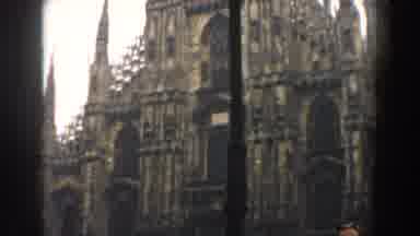 Pisa Italy (1959): A Large Vintage Church Cathedral Has People Moving Around Its