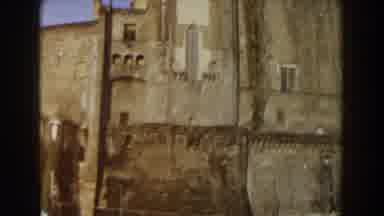 Pisa Italy (1959): Old Castle Presenting Faded Paint In Contrast To Blue Sky