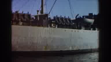 Pisa Italy (1959): A Large American Vessel With The Numbers On The Side Docked In