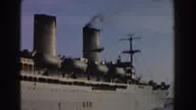 Pisa Italy (1959): Old Ship Standing With Smoke Anchored And A Gray Day