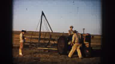 South Dakota (1953): Three Men Operating A Tractor To Till A Large Farm