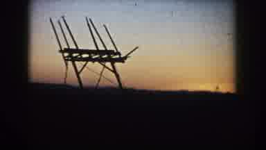 South Dakota (1953): Sunset At Farm Showing Cows