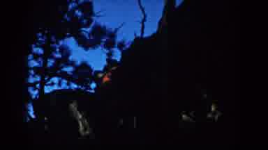 South Dakota (1953): Two Women Walking Downhill Very Dark Background Evening Time