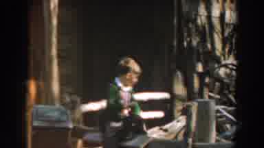 Knotts Berry Farm California (1961): Child Playing By Himself Outside His Home