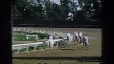 Greece (1962): Horse Riding Round A Large Track With Trees In The Background