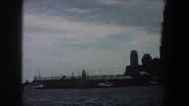New York City (1960): View Of City Skyline And Ocean Water On A Clear Day