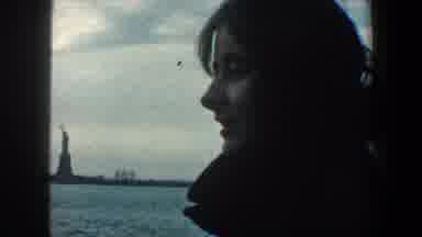 New York City (1960): Distant View Of The Statue Of Liberty On A Cloudy Day