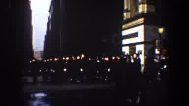 New York City (1960): View Of People Walking Past Brown Buildings On A Sunny Day